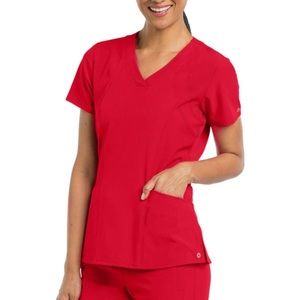 Barco One Red Dry Fit Scrub Top